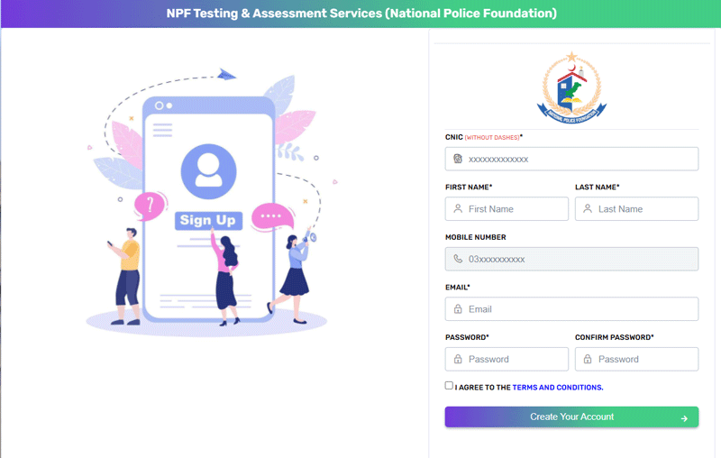 Npftas.pk Sign Up Portal